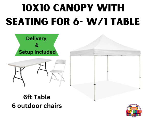 10x10 Canopy With Seating for 6
