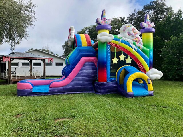 Magical Unicorn Bounce House With Slide