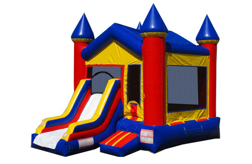 Fl Red and Blue Bounce house with Slide 