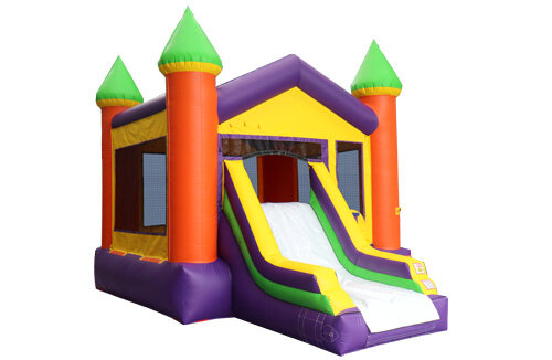 Fl Orange and Green Bounce house with Slide