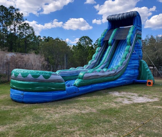 22ft Wave Waterslide, Pool Landing Blue