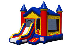 Picture of Front Load Red and Blue Bounce House with Slide