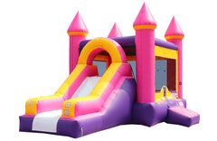 Picture of Pink and Purple Bounce House with Slide