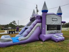 Picture of Purple Knight Combo Bounce House with Slide, Splash Landing