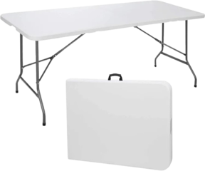 6ft White Folding Table