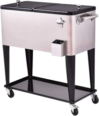 80 Quart Outdoor Rolling Cooler with Cart