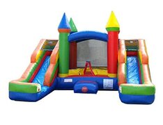 INFLATABLE BOUNCE HOUSE W/DOUBLE SLIDE DRY USE