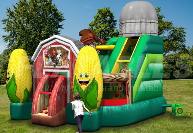 Corny Farm Kidzone 4-in-1 Combo with Wet/Dry Slide