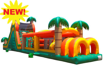 Jungle Jam 60'L Obstacle Course w/ Dry Slide