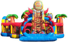 Tiki Island Mega Combo Adventure w/ 2 Slides & Obstacles