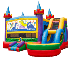 Dinosaur Wet Combo Bounce House