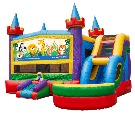 Safari Wet Combo Bounce House