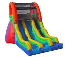 17ft Double Lane Multi Color Dry Slide