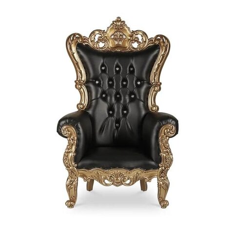 Throne Chair Black/ Gold Trim