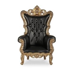 Throne Chair Black/ Gold Trim