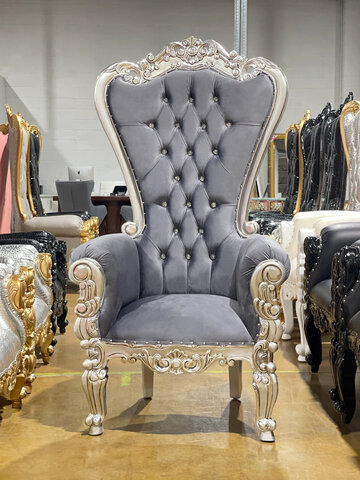 Throne Chair Grey/Silver