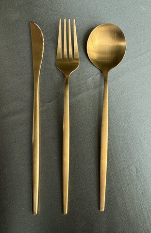 Gold Cutlery 3 pcs set 