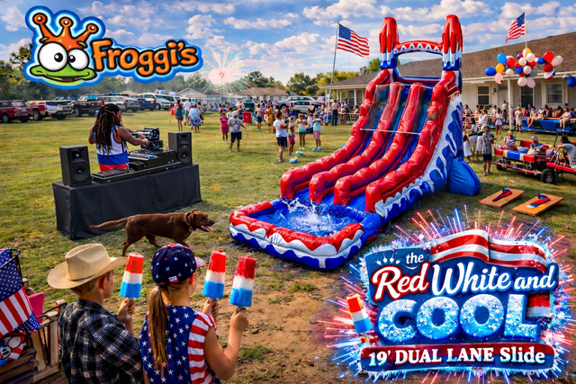 The Red White and COOL 19’ Dual Lane Slide