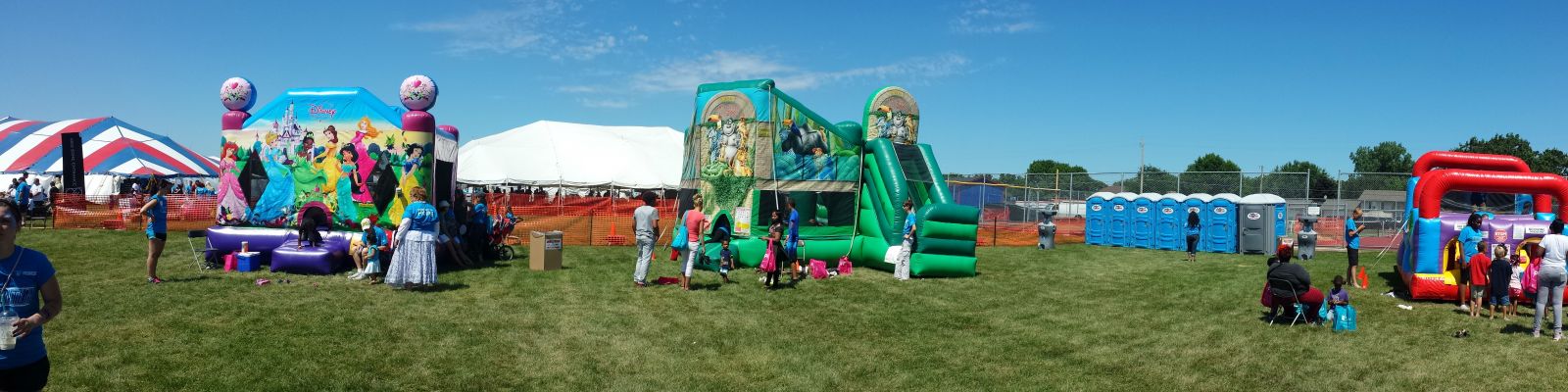 Zoo Combo with other Inflatables at large fundraiser