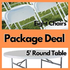 Package Deal - Round Table and Eight Chairs