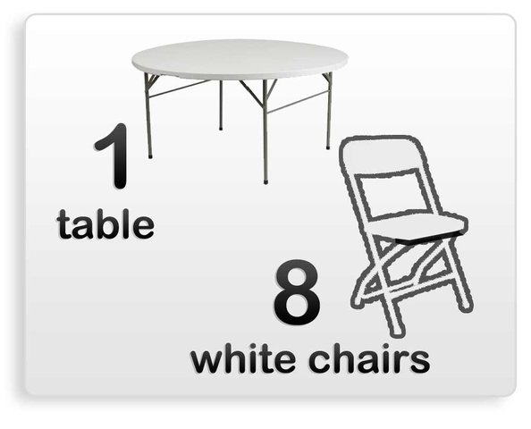 Round Table and chairs for 8