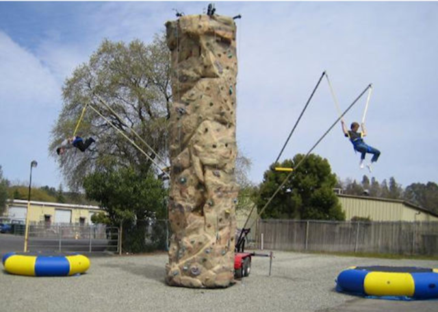  25' Rock Wall & Euro Bungee