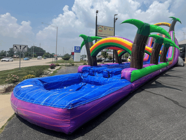 Tsunami Falls Triple Lane Water Slide W/Slip-n-Slide Ending