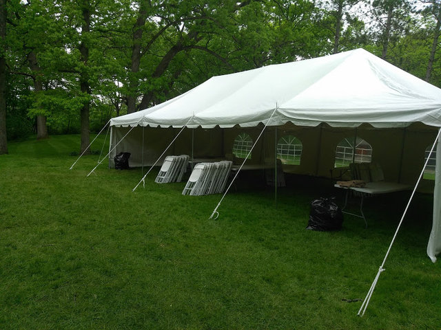 20x40 Pole Tent Package for 100 With Sidewalls (14 6ft Tables and 100 Chairs)