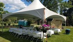 20x20 High Peak Tent Package for 50  (8 6ft Tables and 50 Chairs)
