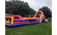 64 FT Obstacle Course W/ Double Lane Slide 