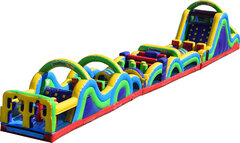 Xtreme Challenge 95' Obstacle Course W/Double Lane Slide