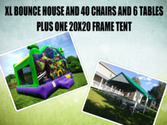 Gold Package for 40 with XL Bounce House (6 6ft Tables and 40 Chairs)