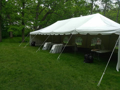 20x40 Pole Tent Package for 100 With Sidewalls (14 6ft Tables and 100 Chairs)