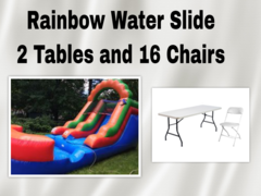 Kid's Water Slide Party Package (2 6ft Tables and 16 Chairs)