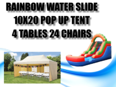 10x20 Popup Tent Package for 24 & Kid's Water Slide