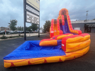 20' Lava Double Twist Water Slide W/Pool