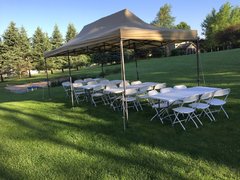 10x20 Popup Tent Package for 24  (4 6ft Tables and 24 Chairs)