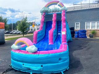 Double Rainbow Water Slide W/Pool