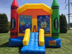 Sponbebob Large Bounce House With Basketball Hoop