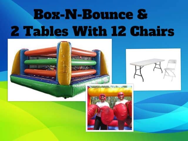 Box-N-Bounce w/ 2 tables & 12 chairs Package Deal