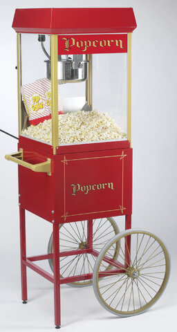 Red Popcorn Machine With Cart