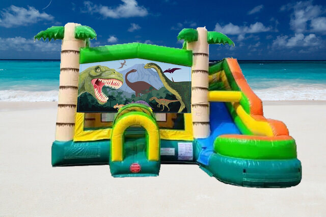 Tropical Dino Bouncer With Slide (WET/DRY)