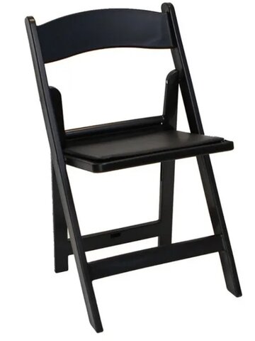 Black padded resin chair