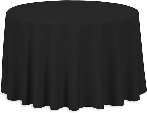 Black Round Table Linen 120