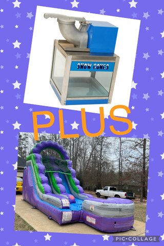 13ft Purple slide and sno-cone