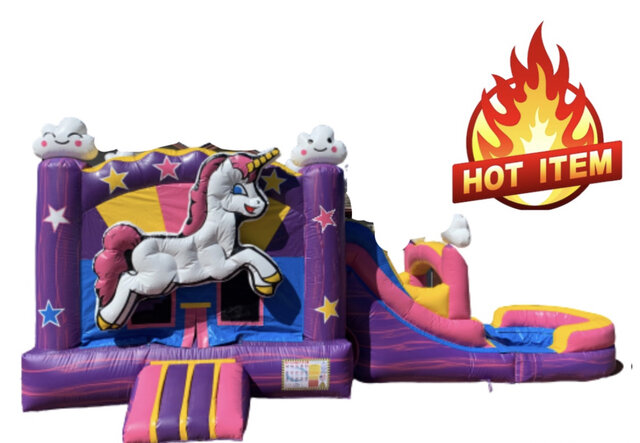 13ft x 30ft Magical 🦄 Unicorn Bounce House With 💦 Pool