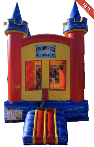 10ft x 10ft Compact Blue Marble Castle  <p>Basketball 🏀 Hoop inside</p>