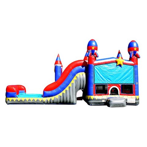 14ft x 40ft Monster 🚀Rocket🚀 Dual Lane bounce house with huge slide 