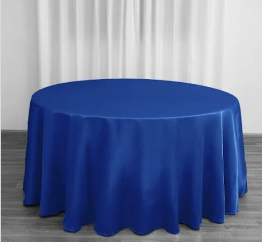 Blue round table linen 