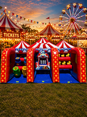 Triple Carnival GameL 7ft x W 4ft x H 7ft